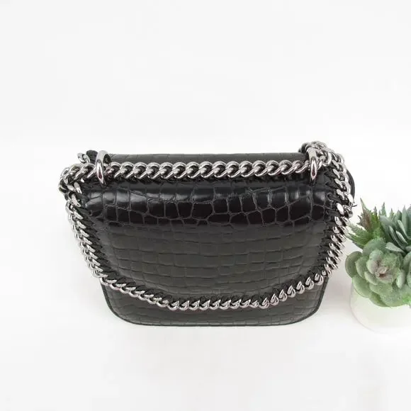 Authentic Stella McCartney Croc Embossed Faux Leather Falabella Star Box Bag - Picture 9 of 12